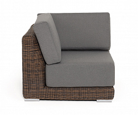 Капри модуль диванный угловой с подушками, цвет коричневый