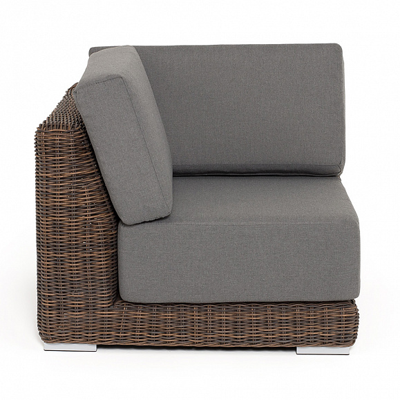 Капри модуль диванный угловой с подушками, цвет коричневый фото 2