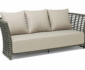 Диван Валенсия 4SIS из искусственного ротанга трехместный, цвет серый