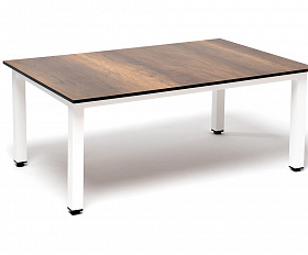 Канны журнальный столик из HPL 90х60, H40, каркас белый, цвет столешницы дуб