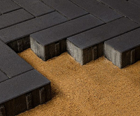 Тротуарная плитка 342 механический завод Паркет 240x80x60мм Черный