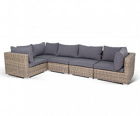 Лунго трансформирующийся диван из искусственного ротанга, цвет соломенный