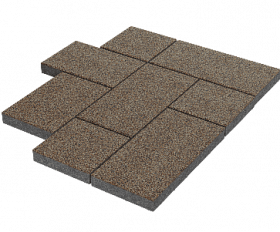 Тротуарная плитка Stellard Мозаика XL 60 мм Красный гранит