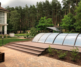 Террасная доска Экодэк Брайт Макс Шале 2D, цвет Каштан