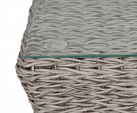 Капучино журнальный столик из искусственного ротанга (гиацинт), цвет cерый