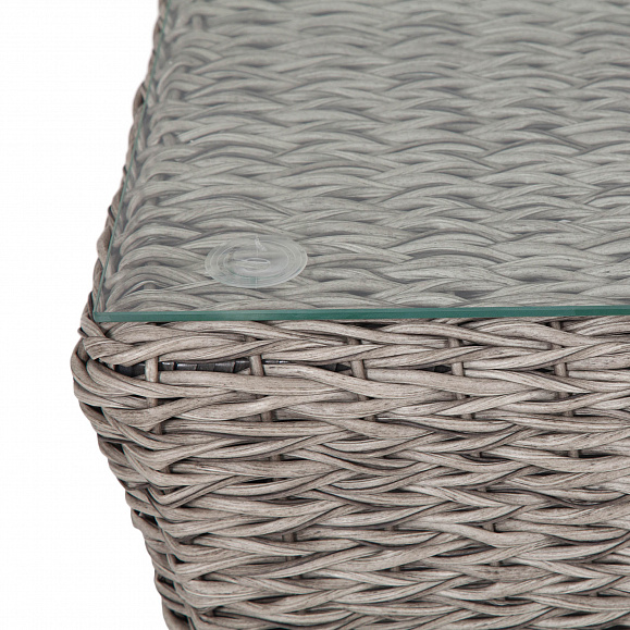 Капучино журнальный столик из искусственного ротанга (гиацинт), цвет cерый фото 4