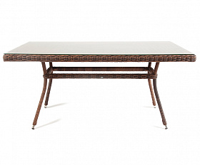 Латте плетеный стол из искусственного ротанга 140х80см, цвет коричневый