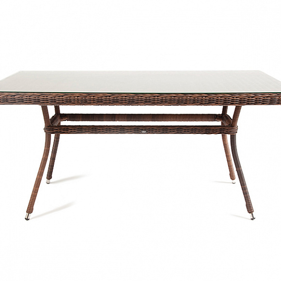 Латте плетеный стол из искусственного ротанга 140х80см, цвет коричневый фото 3