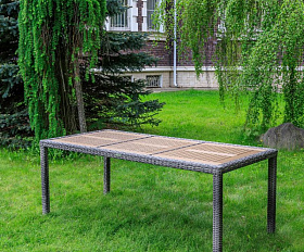 Обеденный стол Amelia Royal Family из искусственного ротанга 200 см, цвет серый