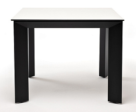 Венето обеденный стол из HPL 90х90см, цвет молочный, каркас черный