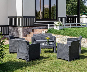 Обеденный комплект Lana L Royal Family из пластика, цвет графит