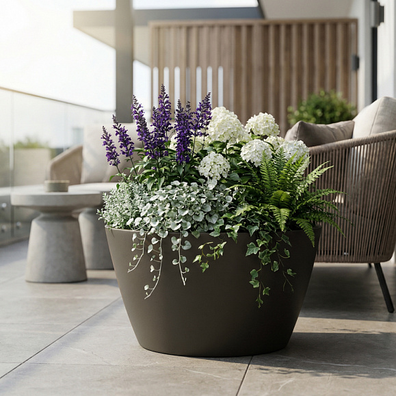 Кашпо Concretika Боул D80H45 Олива 310 256 фото 1