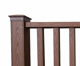 Столб ограждения Экодэк Спирит 120х120 мм, цвет Каштан