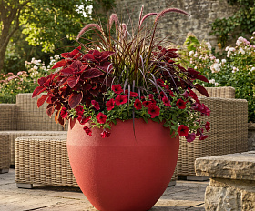 Кашпо Concretika Гира D50H43 Ред 3000