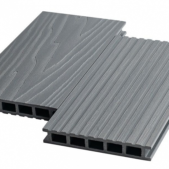 Террасная доска Экодэк Брайт Макс Кантри 3D, цвет Серый Дым фото 1