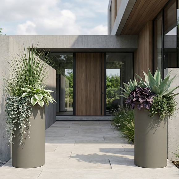 Кашпо Concretika Тюб Макси D40H60 Грине 7006 фото 1