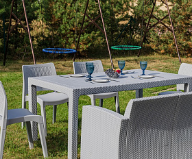 Обеденный комплект July XL Royal Family из пластика, цвет светло-серый