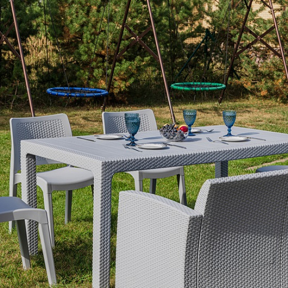 Обеденный комплект July XL Royal Family из пластика, цвет светло-серый фото 4