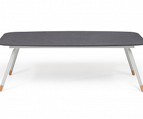 Верона журнальный стол из HPL 120х65, H40, каркас светло-серый (RAL 7035) муар, цвет столешницы серый гранит