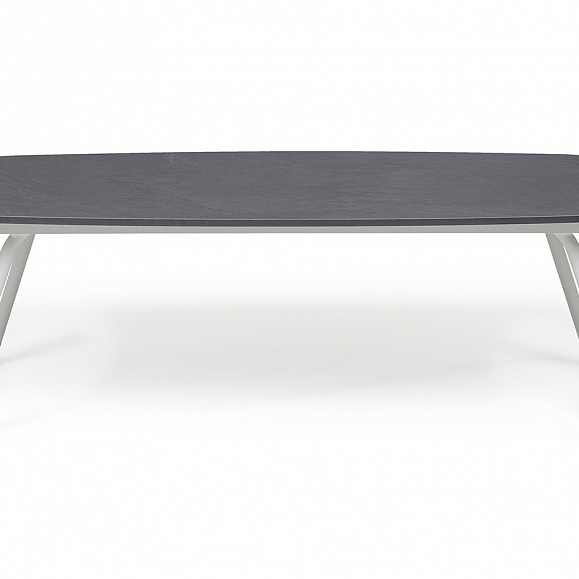 Верона журнальный стол из HPL 120х65, H40, каркас светло-серый (RAL 7035) муар, цвет столешницы серый гранит фото 2