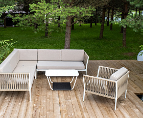 Касабланка модульная лаунж-зона из роупа (веревки), каркас из алюминия