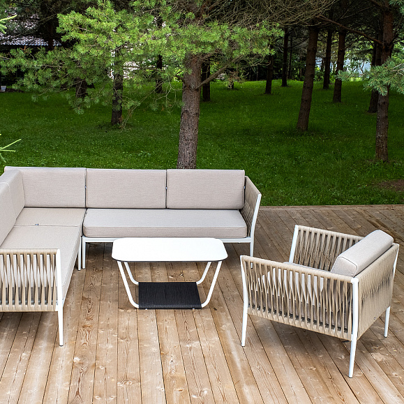 Касабланка модульная лаунж-зона из роупа (веревки), каркас из алюминия фото 3