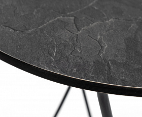 Колумбия журнальный стол из HPL круглый Ø40 H55, каркас из алюминия темно-серый (RAL 7024), цвет столешницы серый гранит