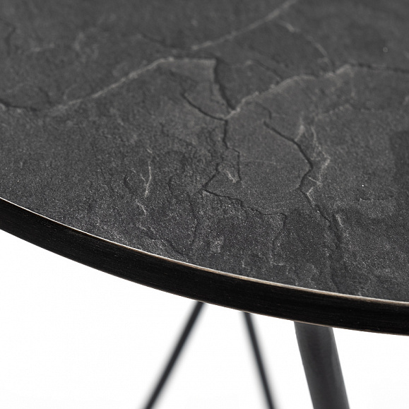 Колумбия журнальный стол из HPL круглый Ø40 H55, каркас из алюминия темно-серый (RAL 7024), цвет столешницы серый гранит фото 2