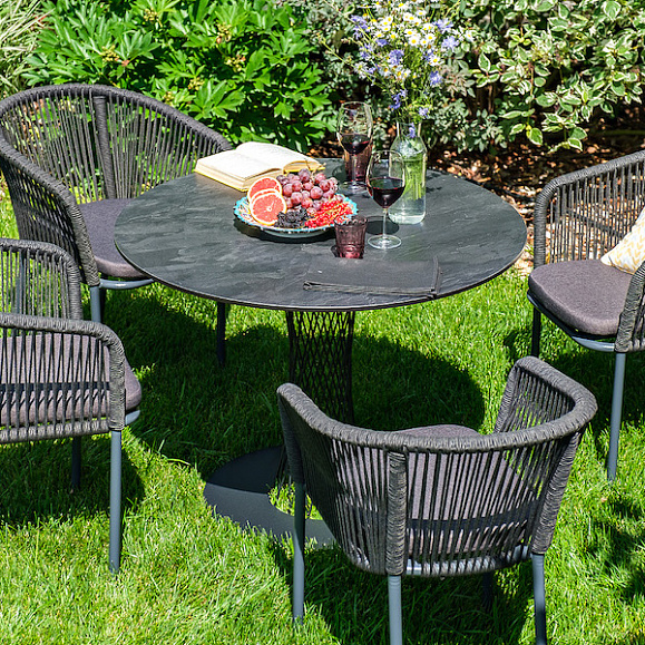 Диего обеденная группа на 4 персоны со стульями Марсель, столешница серый гранит фото 3