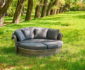 Диван-трансформер Violetta Royal Family из искусственного ротанга, цвет серый