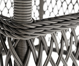 Эспрессо плетеный круглый стол, диаметр 118 см, цвет графит