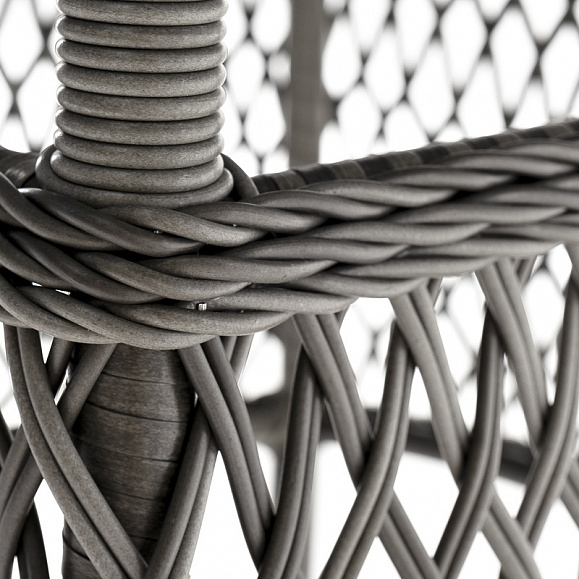 Эспрессо плетеный круглый стол, диаметр 118 см, цвет графит фото 4