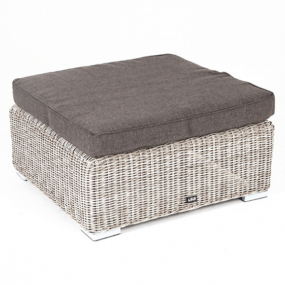 Лунго плетеная оттоманка с подушкой, цвет бежевый фото 2