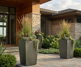 Кашпо Concretika Коник 40x40x70 Грине 7006