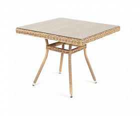 Плетеный стол Айриш 4SIS из искусственного ротанга, цвет соломенный