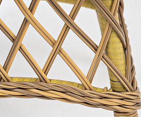 Эспрессо плетеный круглый стол, диаметр 80 см, цвет соломенный