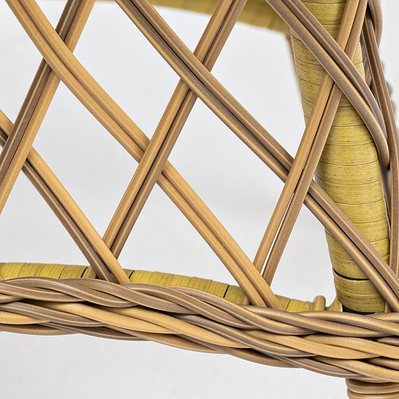 Эспрессо плетеный круглый стол, диаметр 80 см, цвет соломенный фото 6