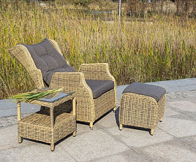 Столик кофейный Форио 4SIS из искусственного ротанга, цвет соломенный