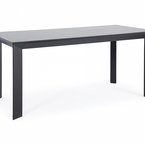 Венето обеденный стол из HPL 180х90см, цвет серый гранит, каркас черный фото 1