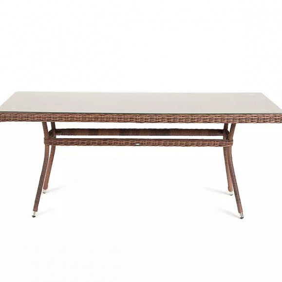 Плетеный стол Латте 4SIS из искусственного ротанга, цвет коричневый фото 2