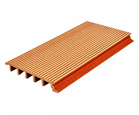 Террасная доска MasterDeck Slim 3000*145мм*23мм широкий вельвет, цвет Орегон Оранжевый