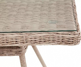 Плетеный стол Латте 4SIS из искусственного ротанга, цвет бежевый