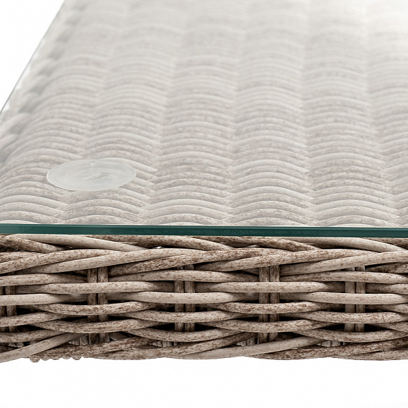 Латте плетеный стол из искусственного ротанга 200х90см, цвет бежевый фото 6