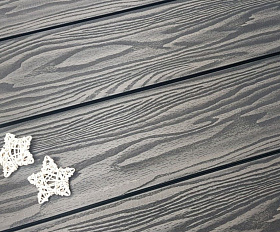 Террасная доска Террапол Смарт 3D Пустотелая с пазом 4000 или 3000х130х22 мм, цвет Черное Дерево