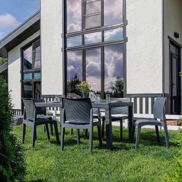 Обеденный комплект July M Royal Family из пластика, цвет графит фото 7