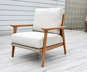 Копенгаген лаунж-зона 5-местная плетеная из роупа, каркас тик, цвет бежевый