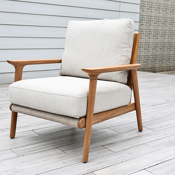 Копенгаген лаунж-зона 5-местная плетеная из роупа, каркас тик, цвет бежевый фото 5