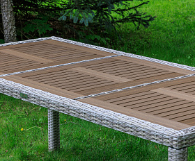 Обеденный стол Amelia Royal Family из искусственного ротанга 200 см, цвет бежевый