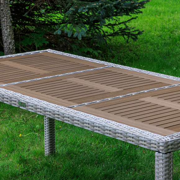 Обеденный стол Amelia Royal Family из искусственного ротанга 200 см, цвет бежевый фото 2