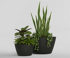 Кашпо Concretika Боул D80H45 Идеально черный